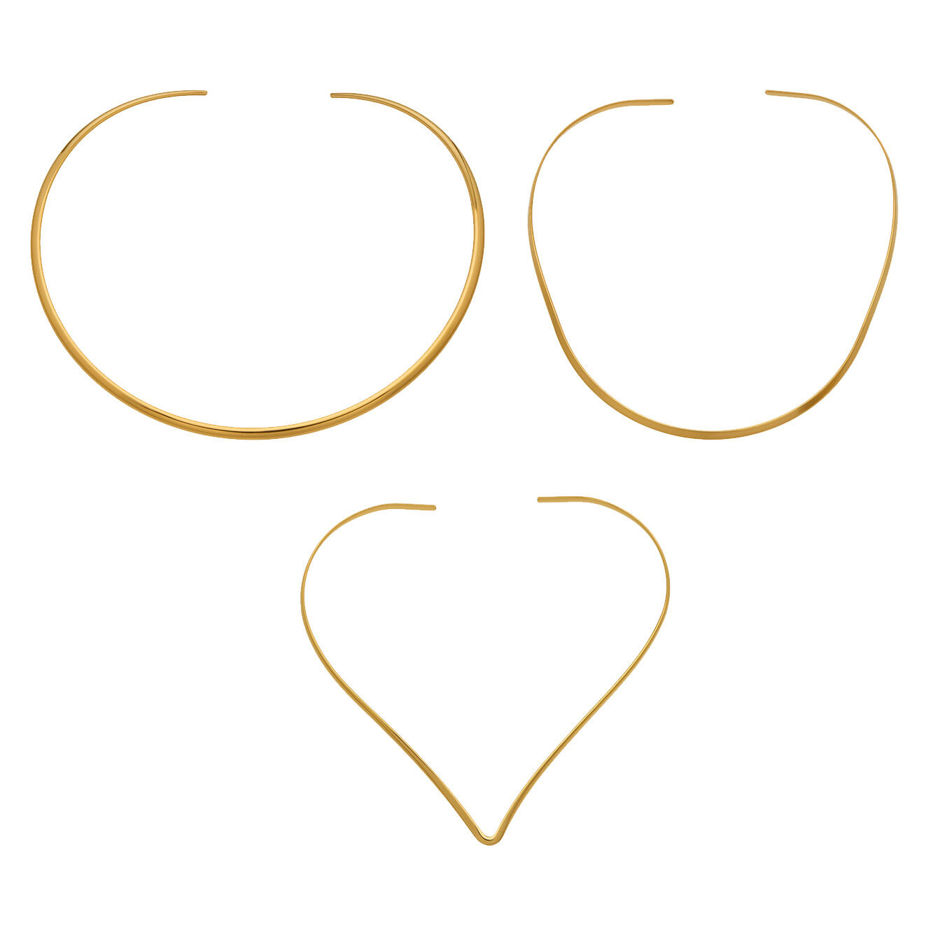 Minimalist Curve Stainless Steel Gold Color Waterproof&Anti-tarnish Women's Chokers Picture5