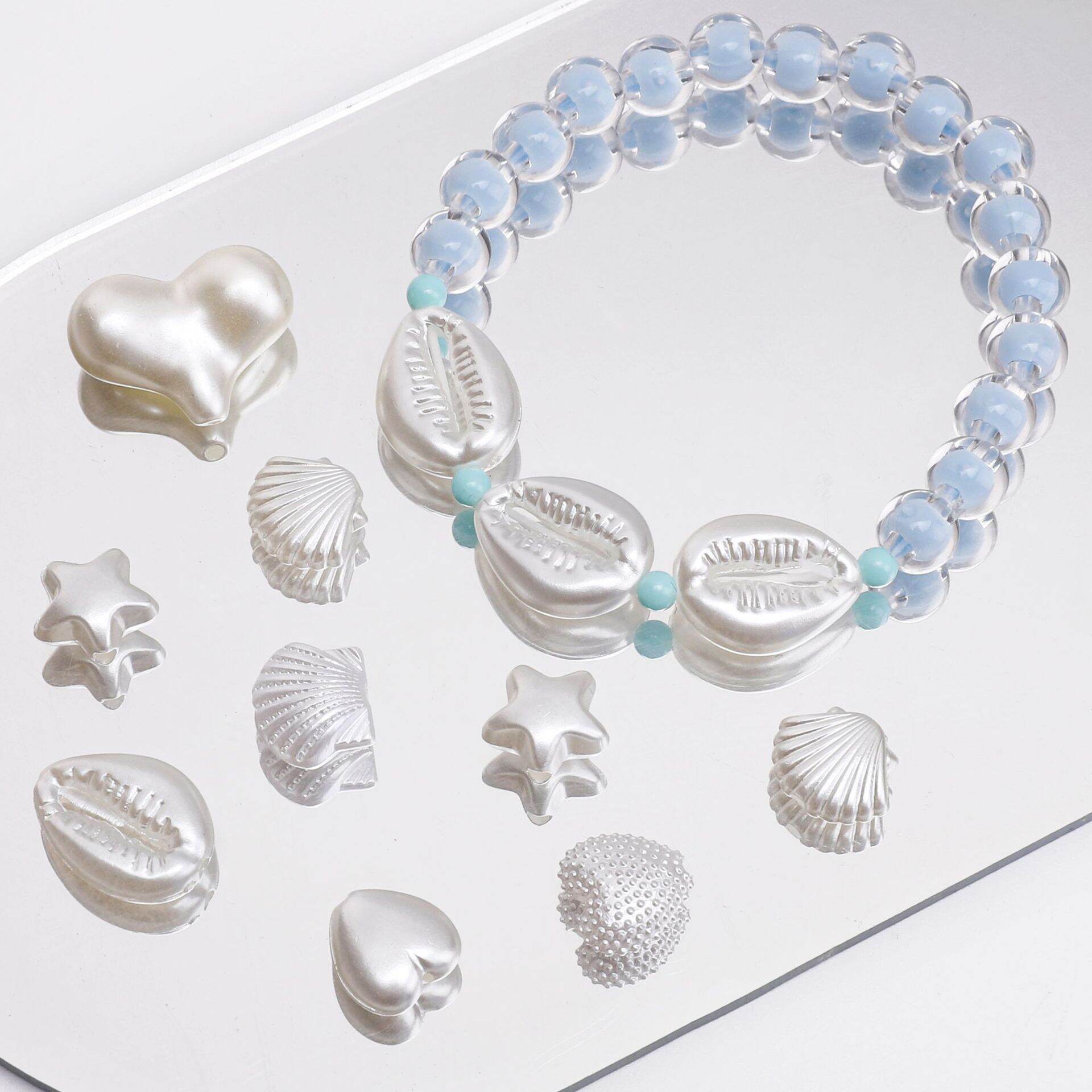 Fournitures de base pour bijoux en ABS à texture coquillage à faire soi-même