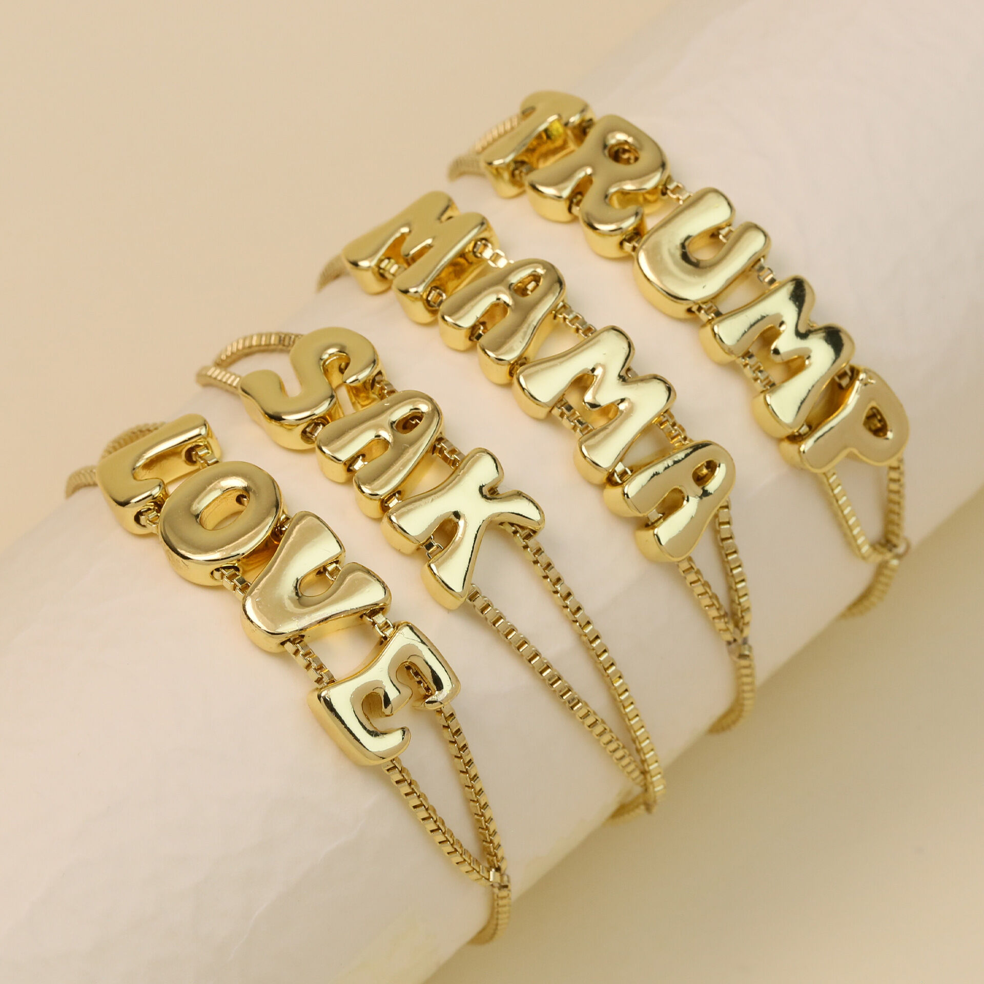 Fashionable Letter Copper Charm Bracelets 2