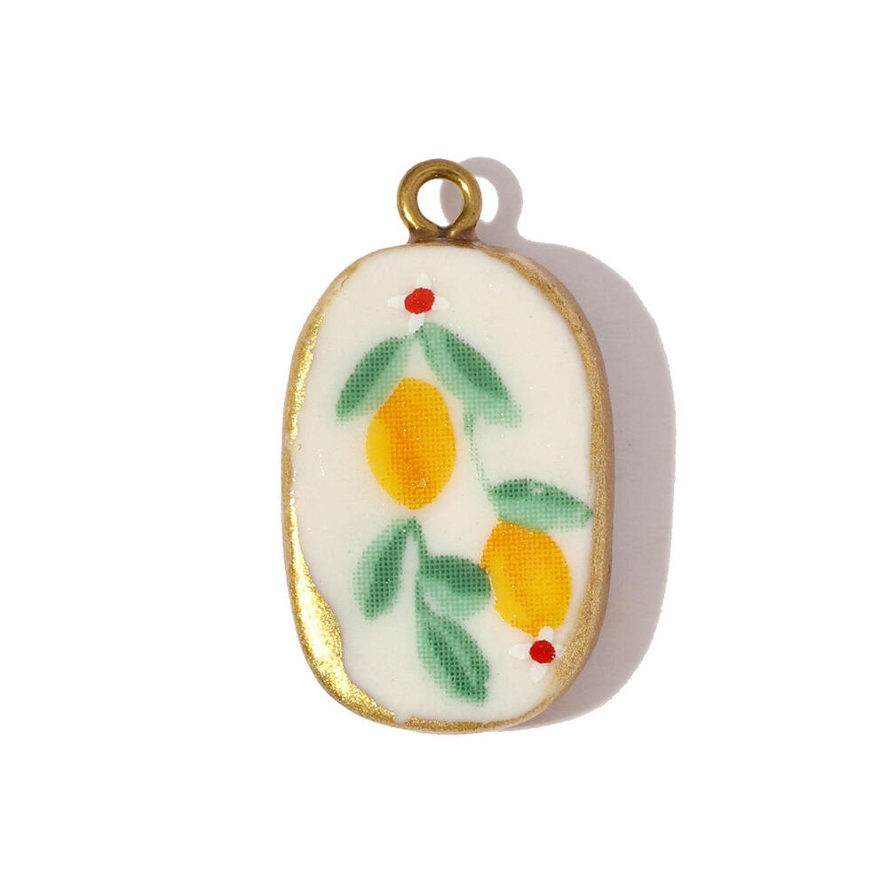 Vivid Natural Plant Ceramics Gold Color Women's Pendants