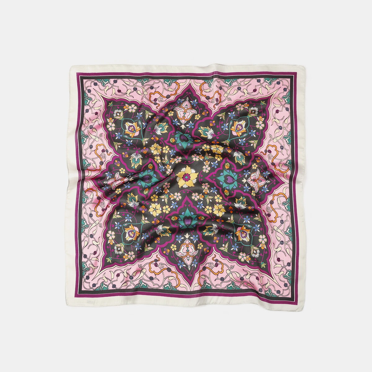 Retro Flower Imitated Silk Fabric Bandana Picture2