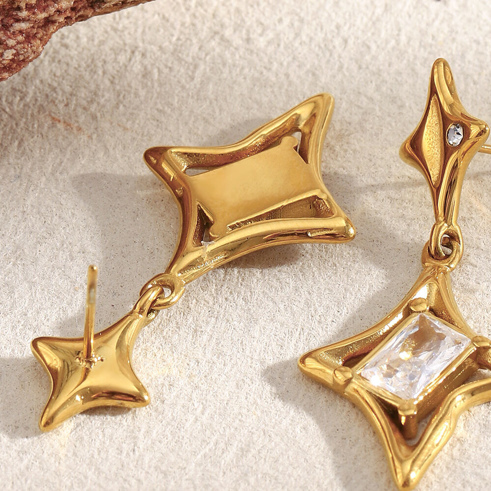 Star Shape Stainless Steel Waterproof Drop Earrings h5 Picture5