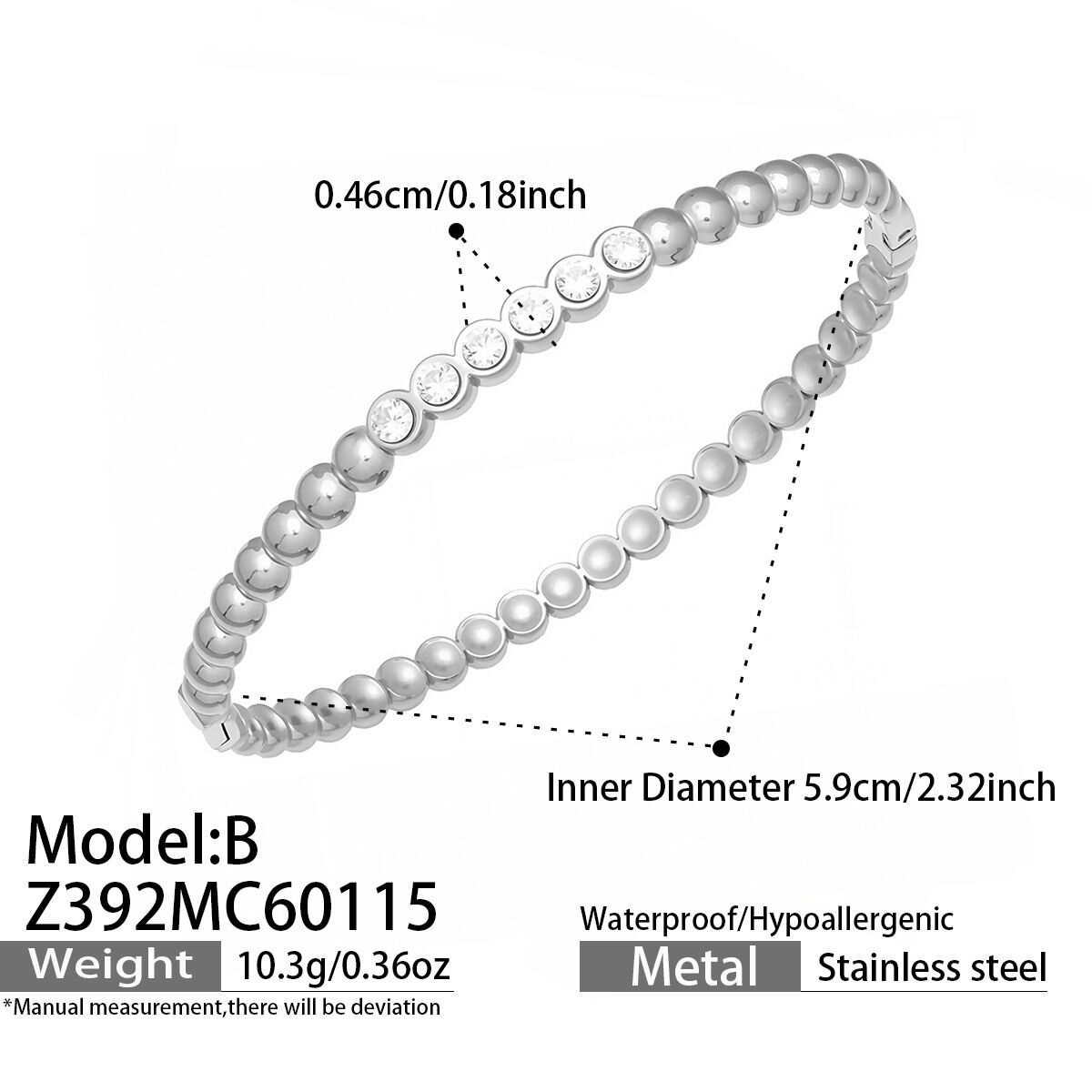 Z392-B Steel-Colored Zircon Bracelet Picture3