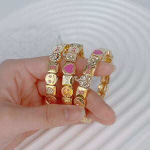 Geometric Heart Number Copper Women's Chain Bracelets h5 Picture3
