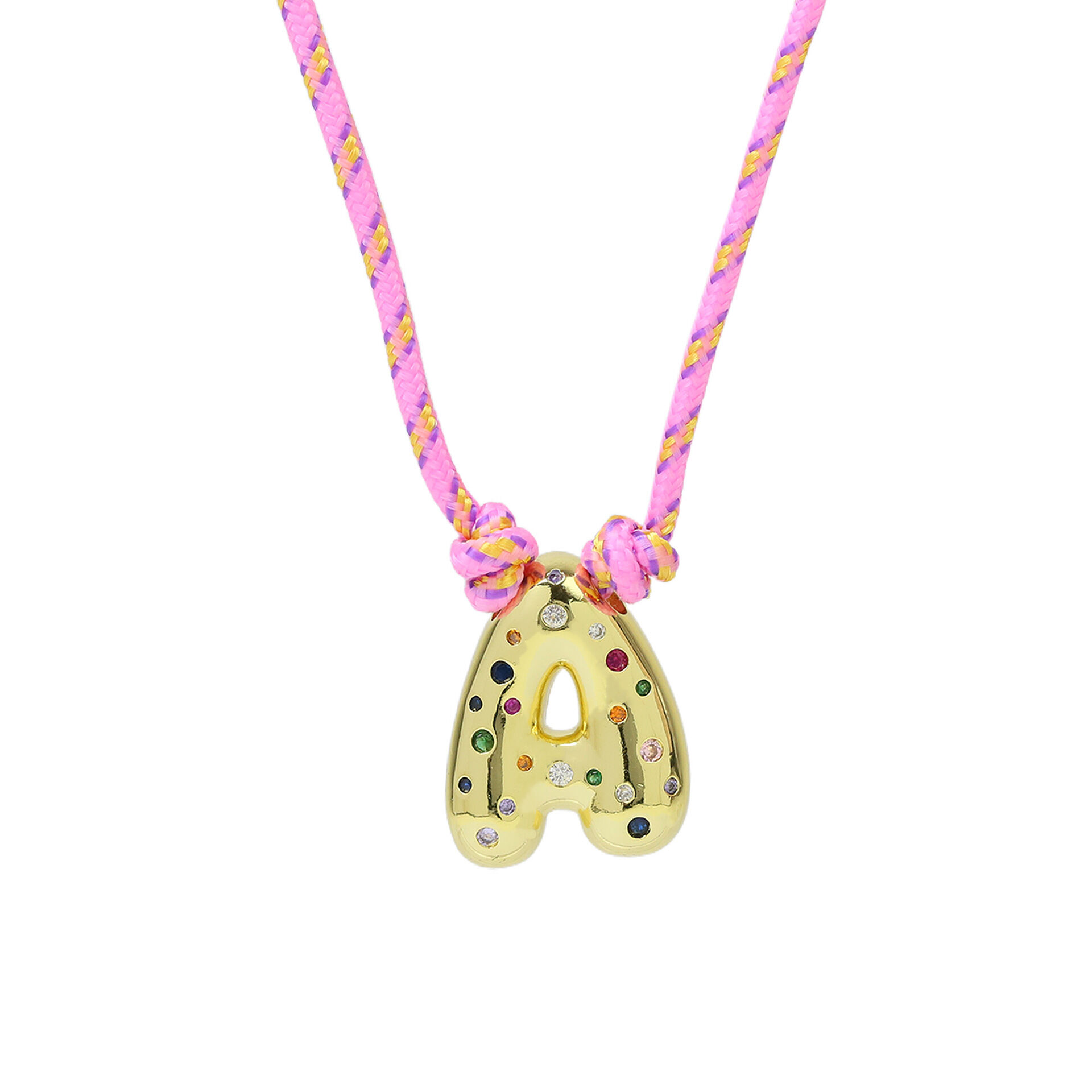 Sophisticated Bubble Letter Copper Women's Braided Necklaces 