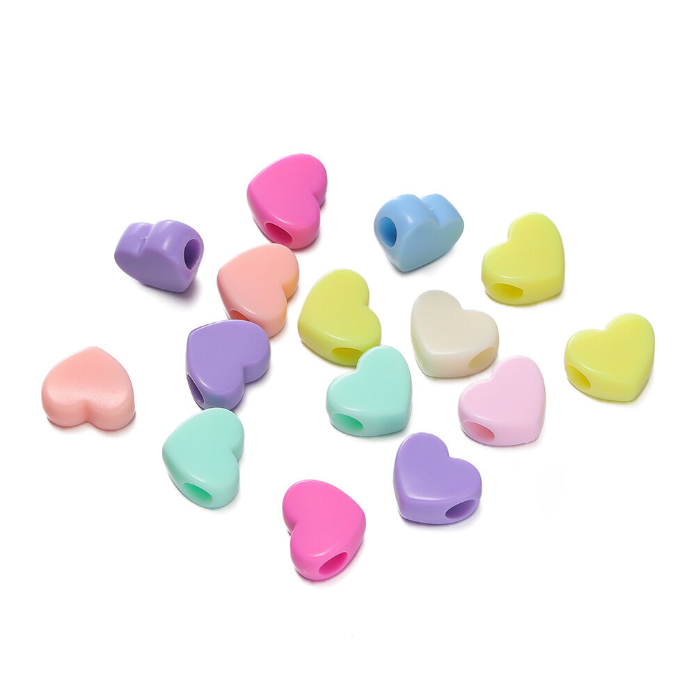 Cuentas acrílicas para hacer joyas con forma de corazón y estrella, sencillas de hacer tú mismo