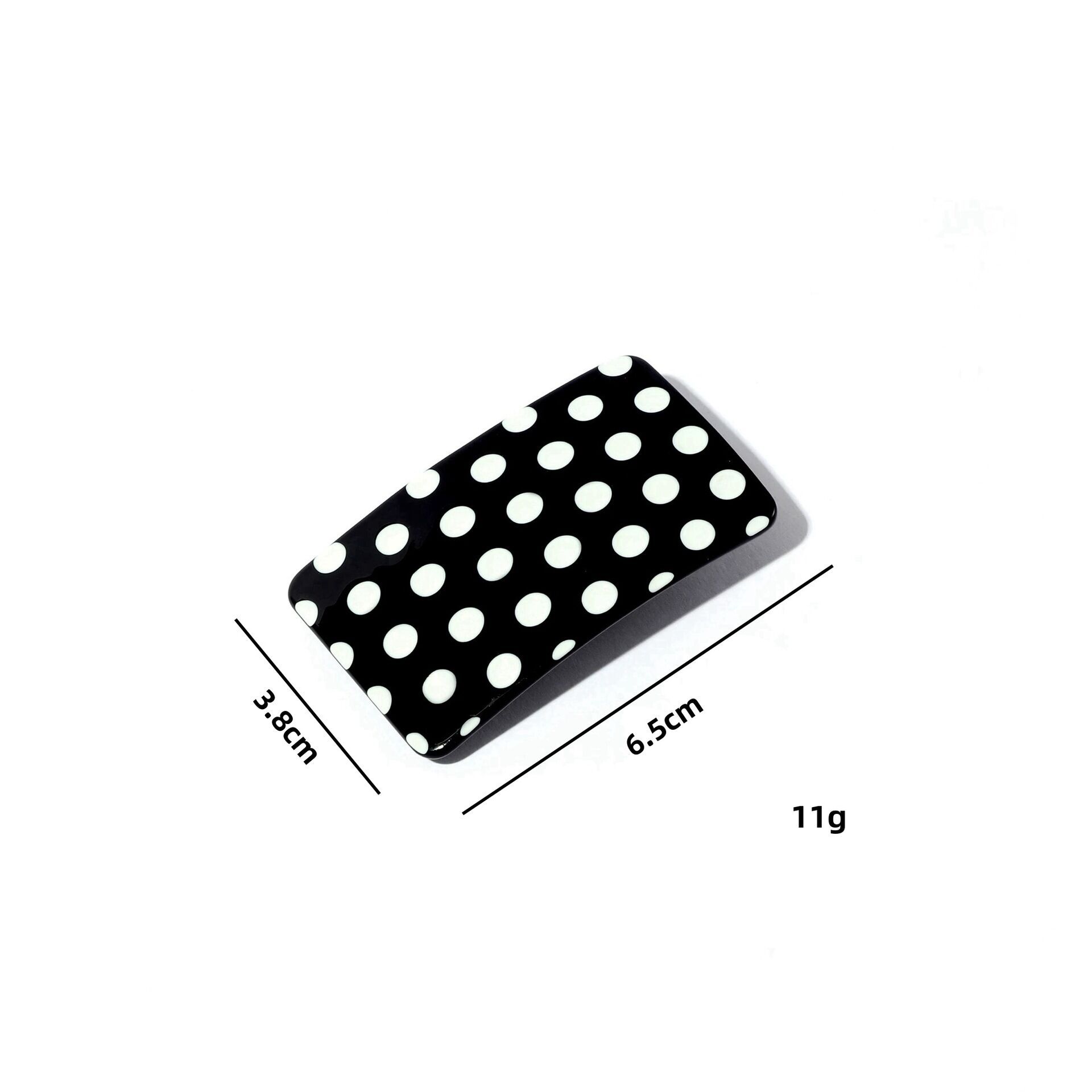 Minimalistische rechteckige Haarspangen aus Acetat mit Polka-Dots h5 Bild4