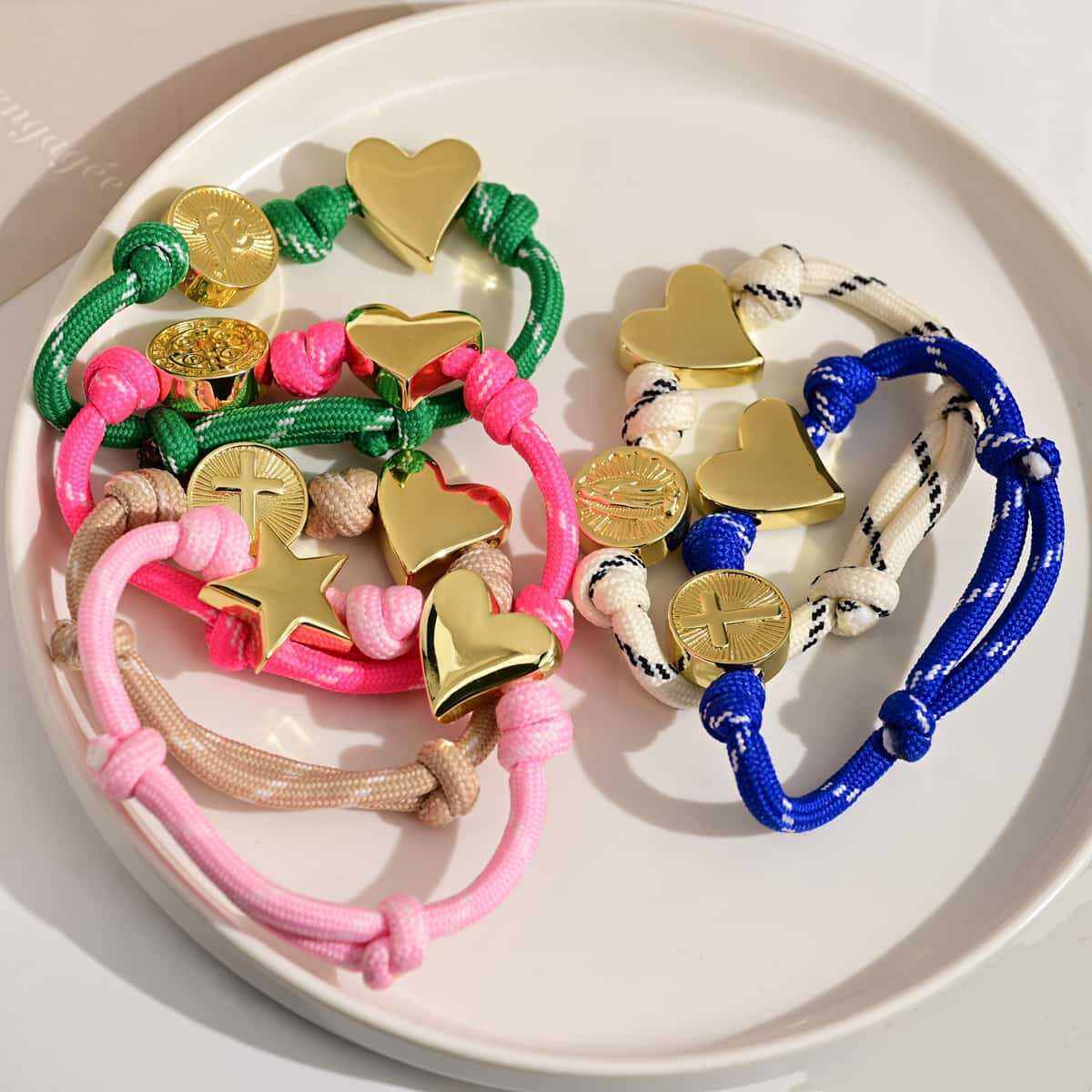 Colorful Letter&Heart Copper Women's Braided Bracelets Picture4