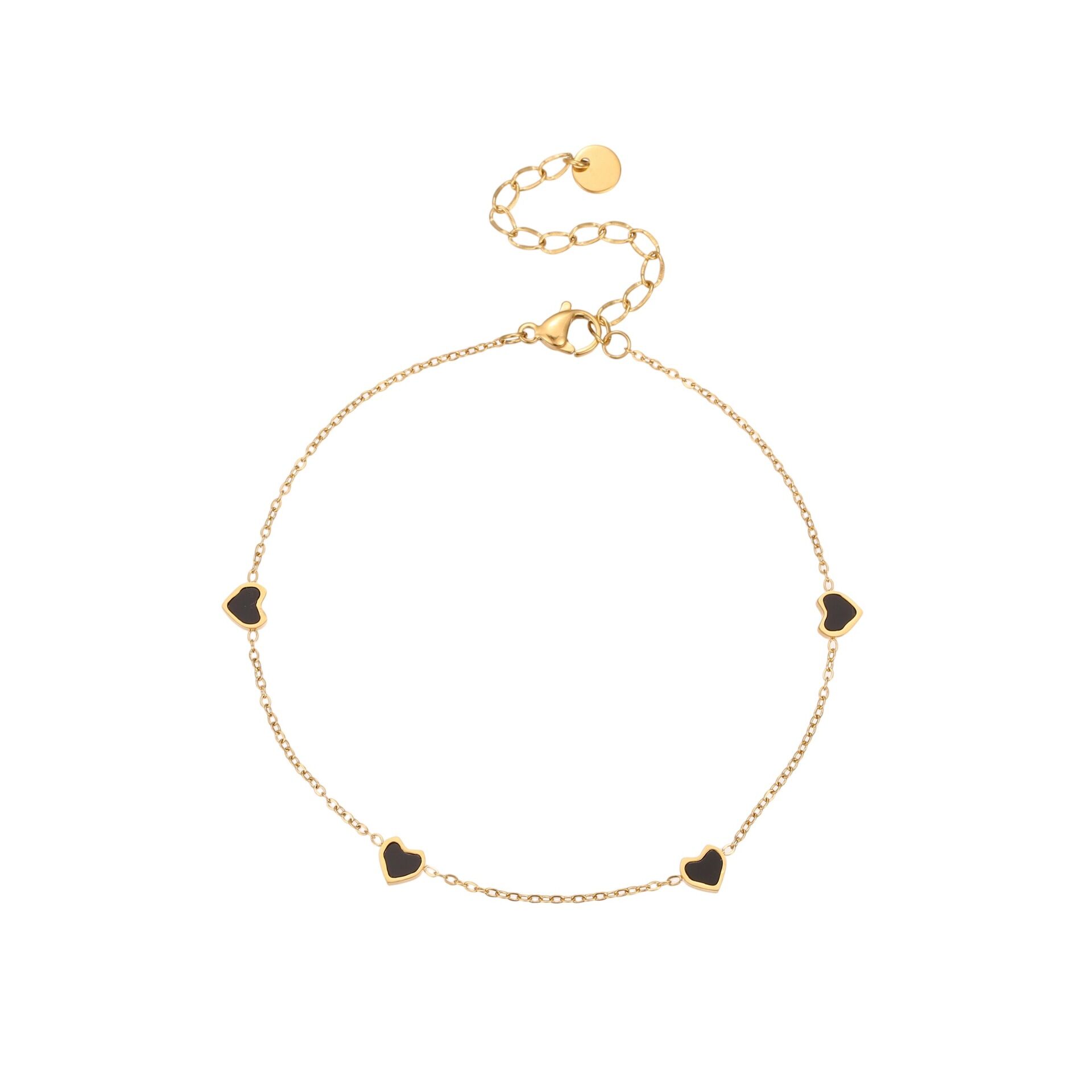 Einfaches herzförmiges Armband aus Edelstahl, wasserdicht, mit 18-karätigem Goldrand Bild5