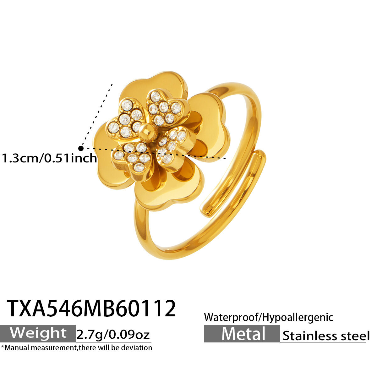 Txa546 - Gold Ring - Size 7 Picture8