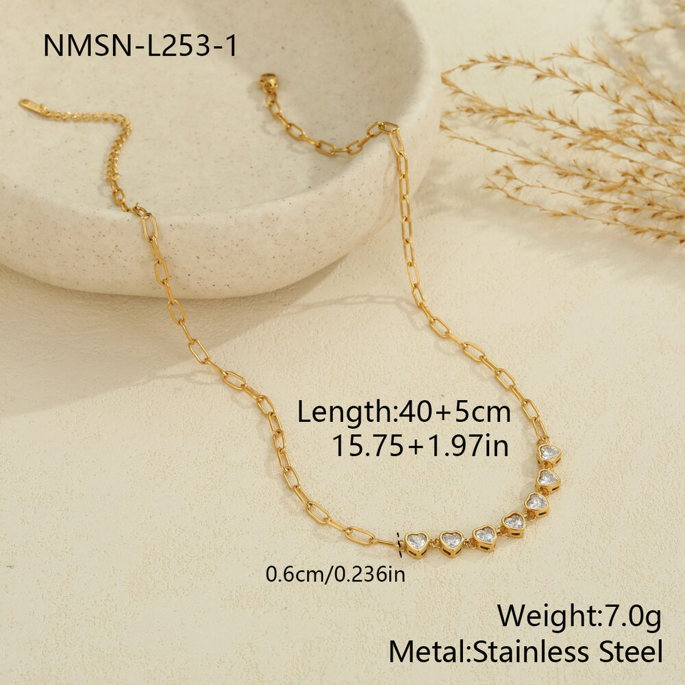 Romantic Series Elegant Chain Stainless Steel Waterproof Gold Color Women's Jewelry Sets