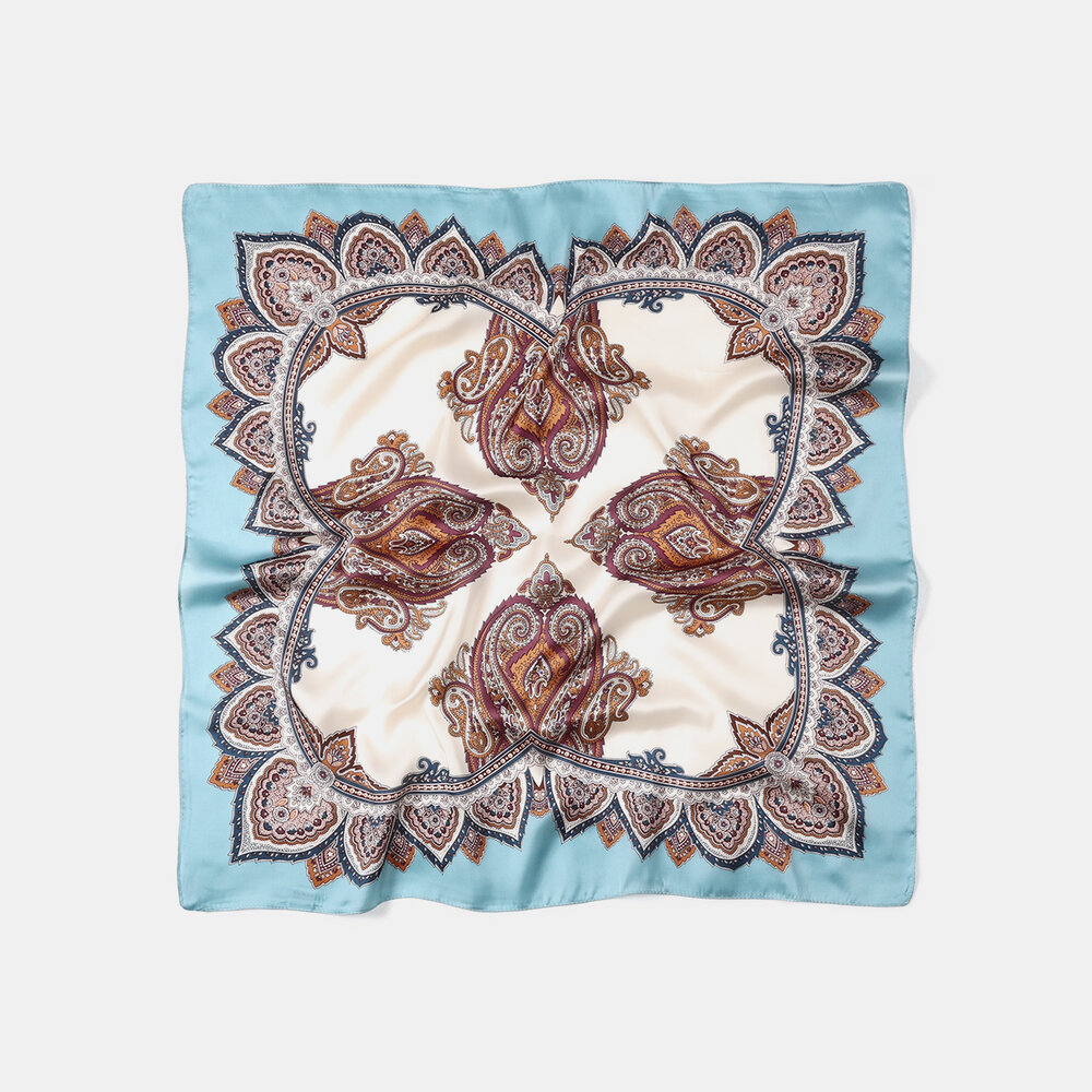 Retro Flower Imitated Silk Fabric Bandana h5Picture3