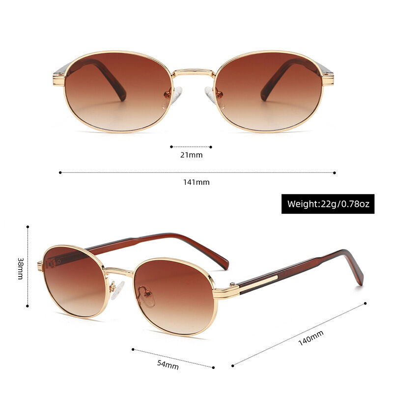 Elliptical Framed Metal All - purpose Women's Sunglasses h5Picture4