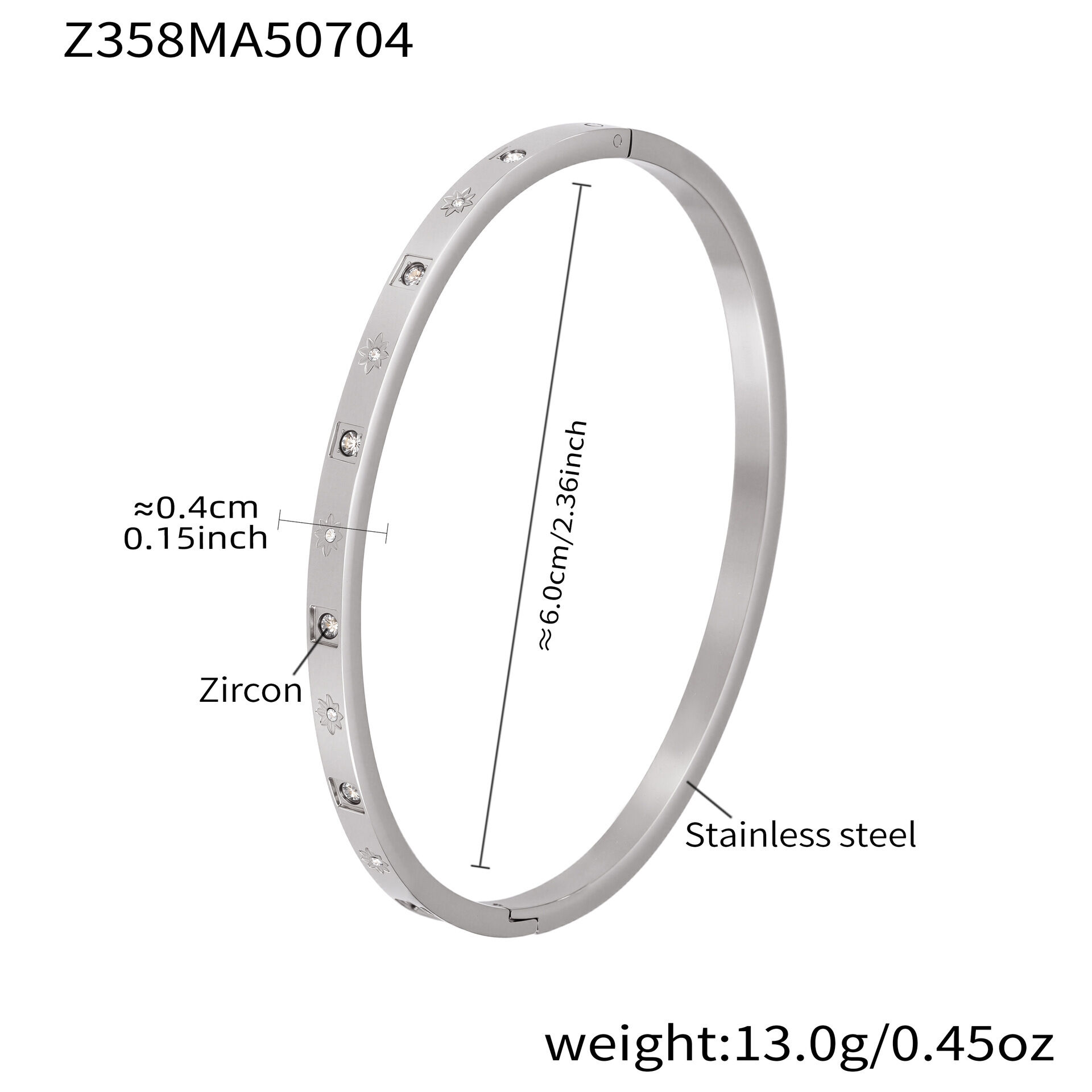 Z358 - Steel-Colored Zircon Bracelet Picture13