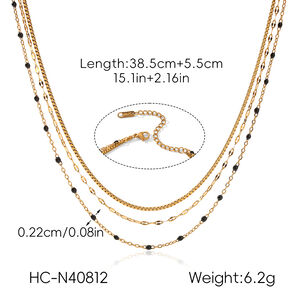 Simple Series Daily Chain Stainless Steel Waterproof Gold Color Women's Layered Necklaces h5 Picture2