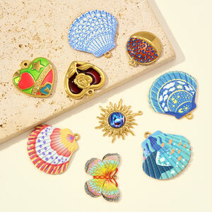 Colorful Shell Titanium Steel Gold Color Women's Pendants h5 Picture4