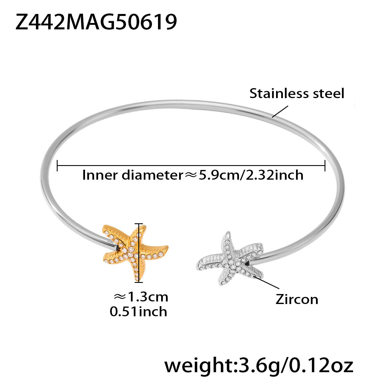 Z442 - Two-Tone Zircon Bangle Picture4