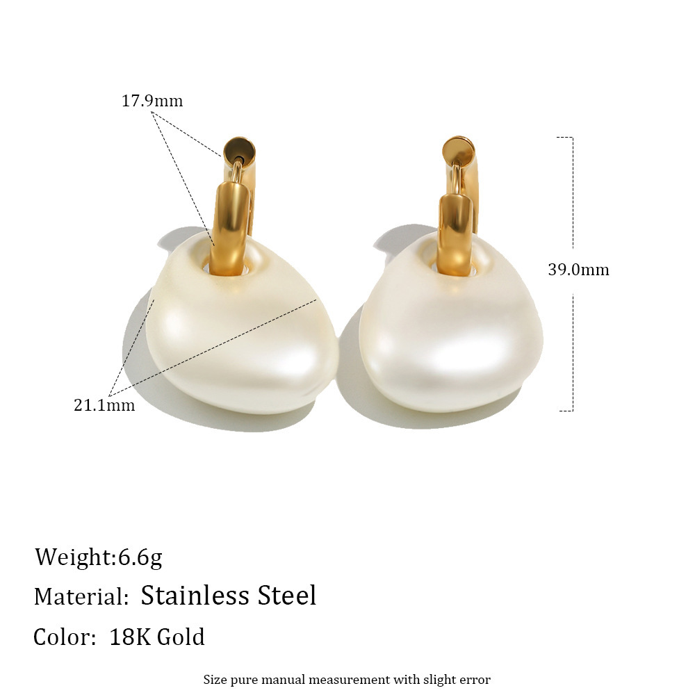 Simple Acrylic Pearl Shape Drop Earrings Picture2