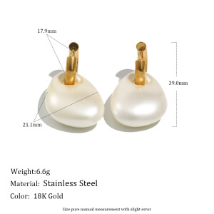 Simple Acrylic Pearl Shape Drop Earrings h5 Picture2