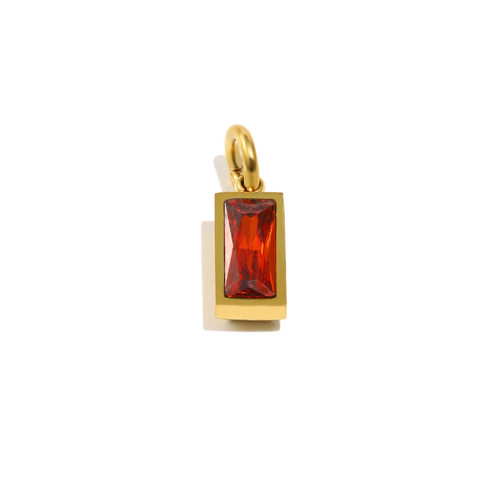 Rectangular Shape Stainless Steel Waterproof Twelve-Month Birthstone Diy Pendant Picture2