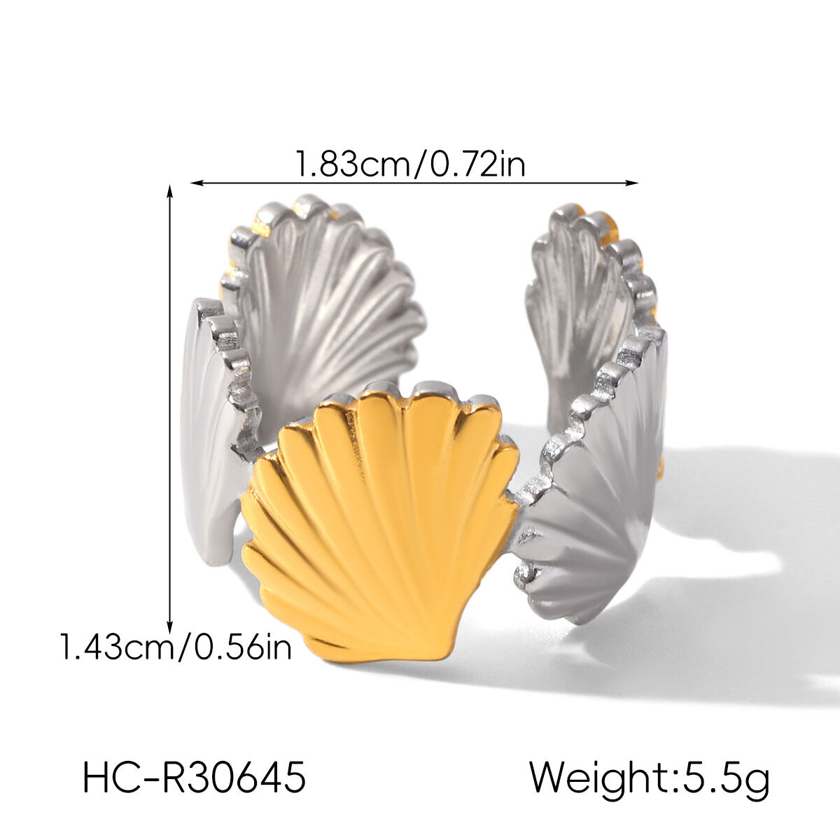 Delicate Mixed Gold Color And Silver Colors Stainless Steel Waterproof&Anti-tarnish Statement Rings Picture2