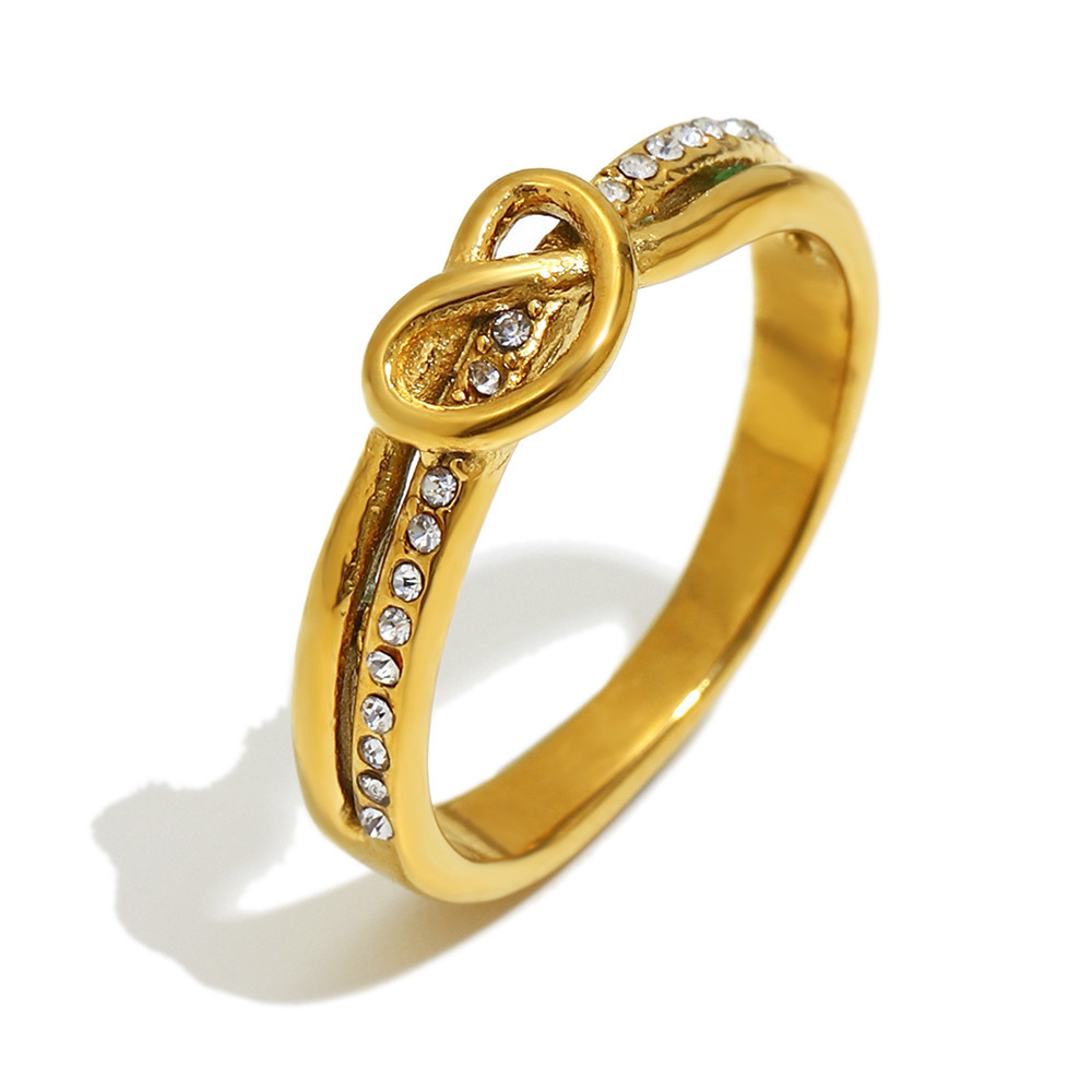 Heart Shape Stainless Steel Waterproof Gold Color Minimalist Ring Picture2