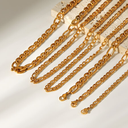 Simple Chain Stainless Steel Waterproof Gold Color Chain Necklace 2