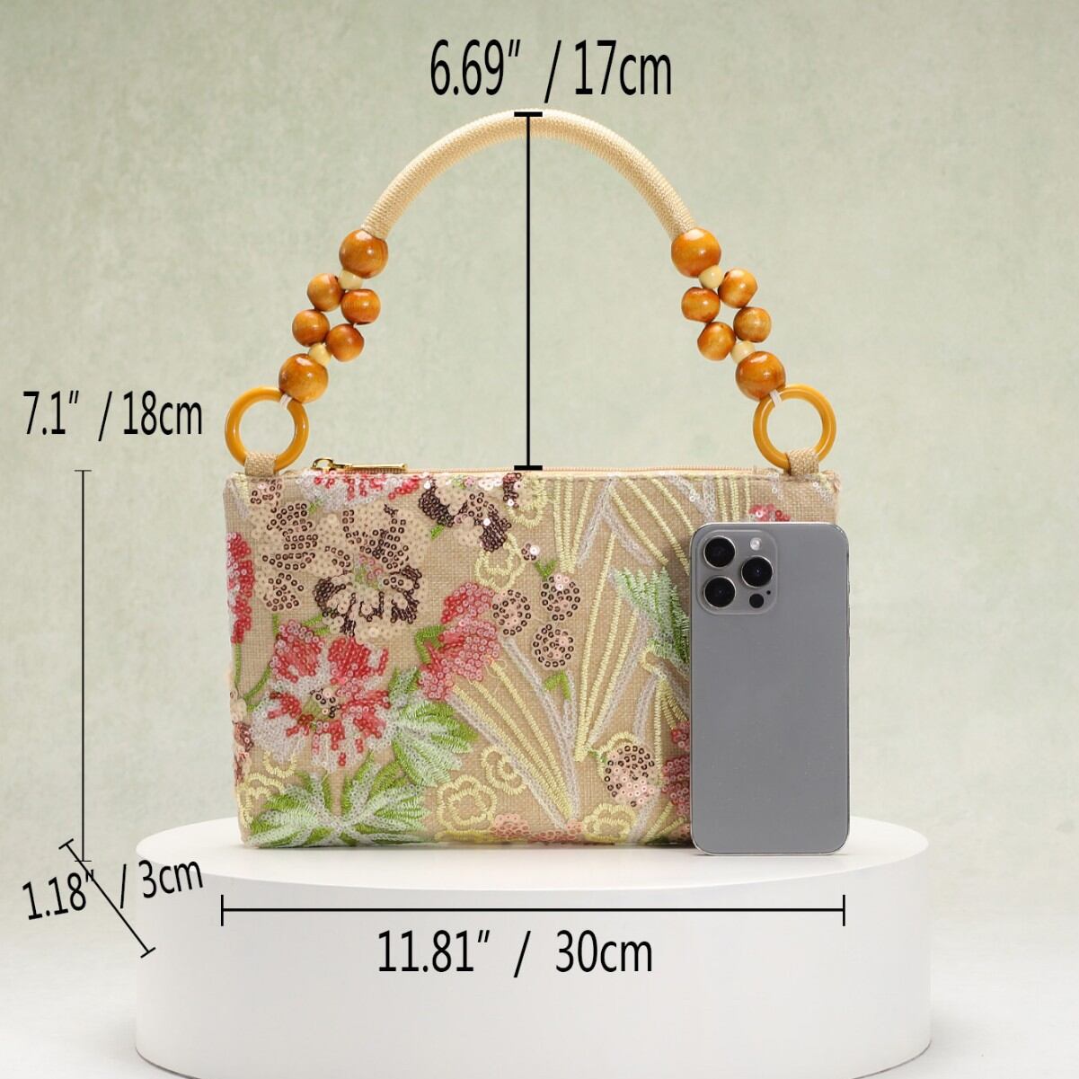Romantic Elegant Flower Beads Pvc Women's Handbags(flower patterns are cut randomly) h5Picture4