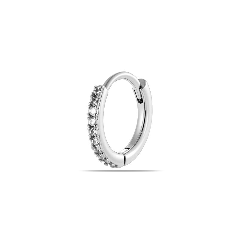 Durable Circle Copper Gold Color Zircon Women's Hoop Earrings