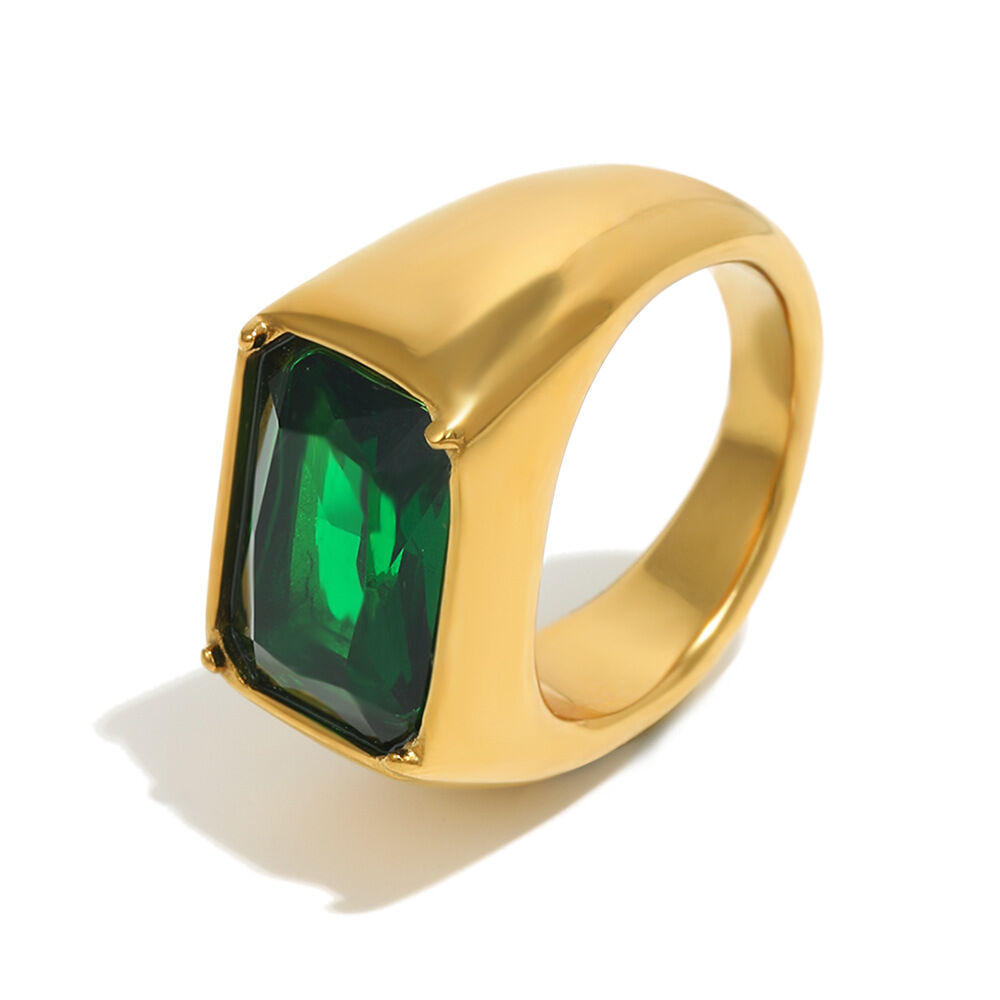 Simple Square Diamond Ring - Chrysoberyl/Number 7 Picture2