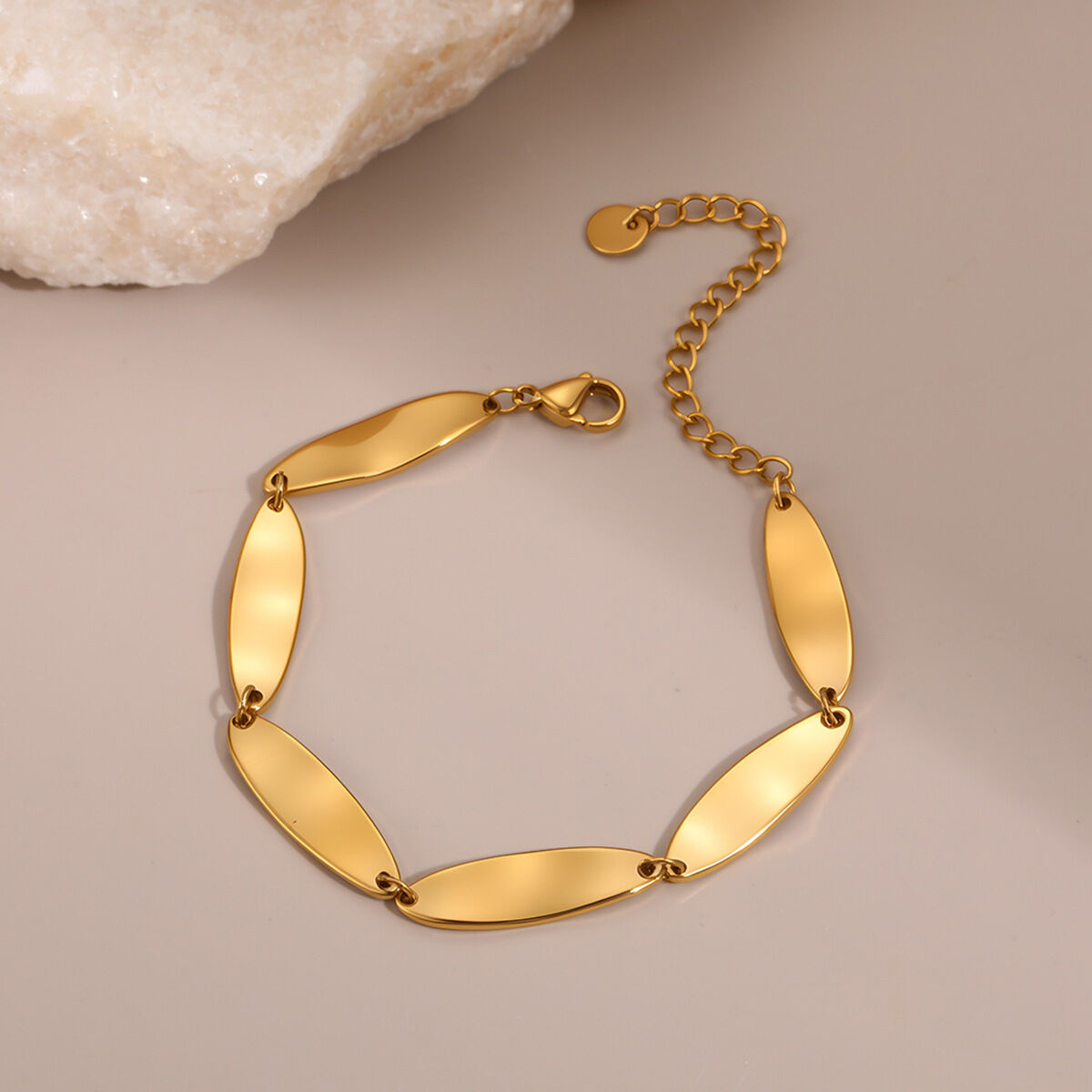 18 Karat Gold, unregelmäßige Schildkrötenform, wasserdichtes Damenarmband aus Edelstahl h5 Bild3