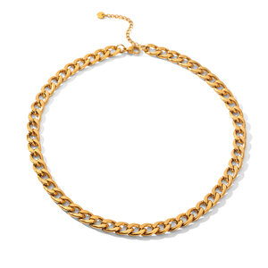 Simple Chain Stainless Steel Waterproof Gold Color Chain Necklace h5