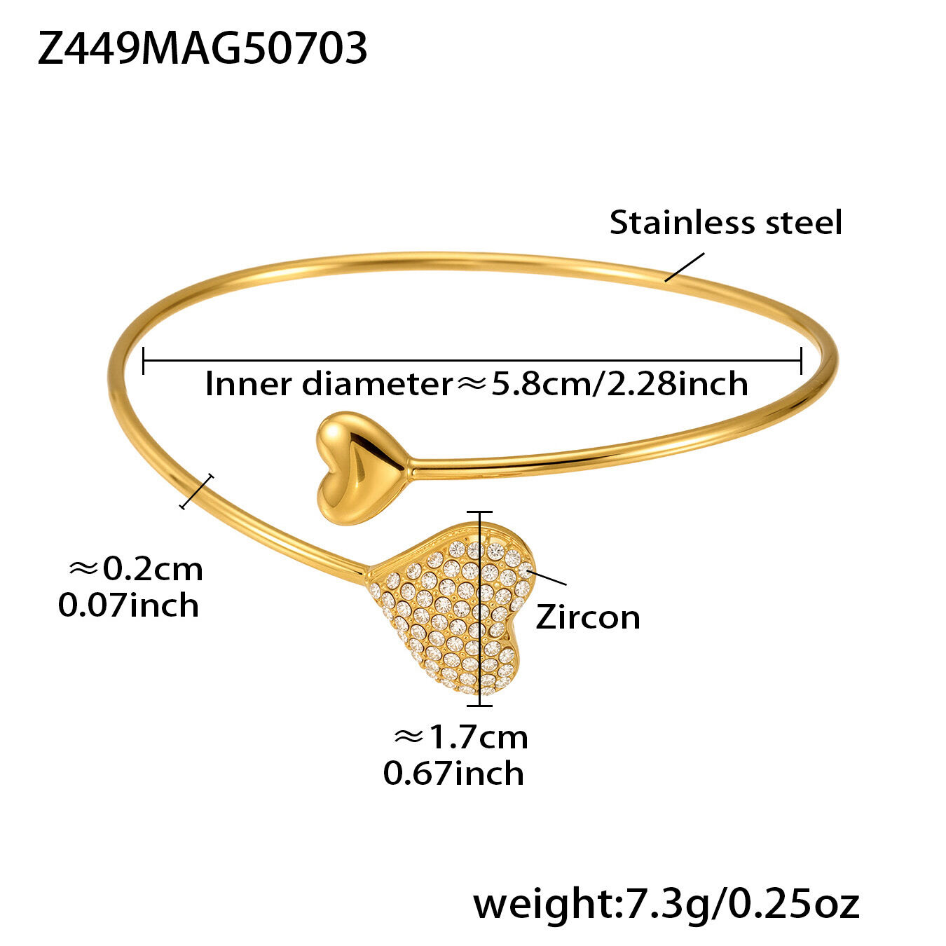Z449-Gold Zircon Bracelet Picture8