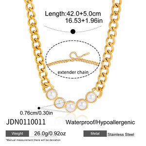 Daily Bold Chain Stainless Steel Waterproof&Anti-tarnish Gold Color Women's Chain Necklaces h5 Picture2