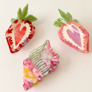 Romantic Series Sweet Fruit Oceanic Style Strawberry Acetate Women's Hair Claws h5 Picture2