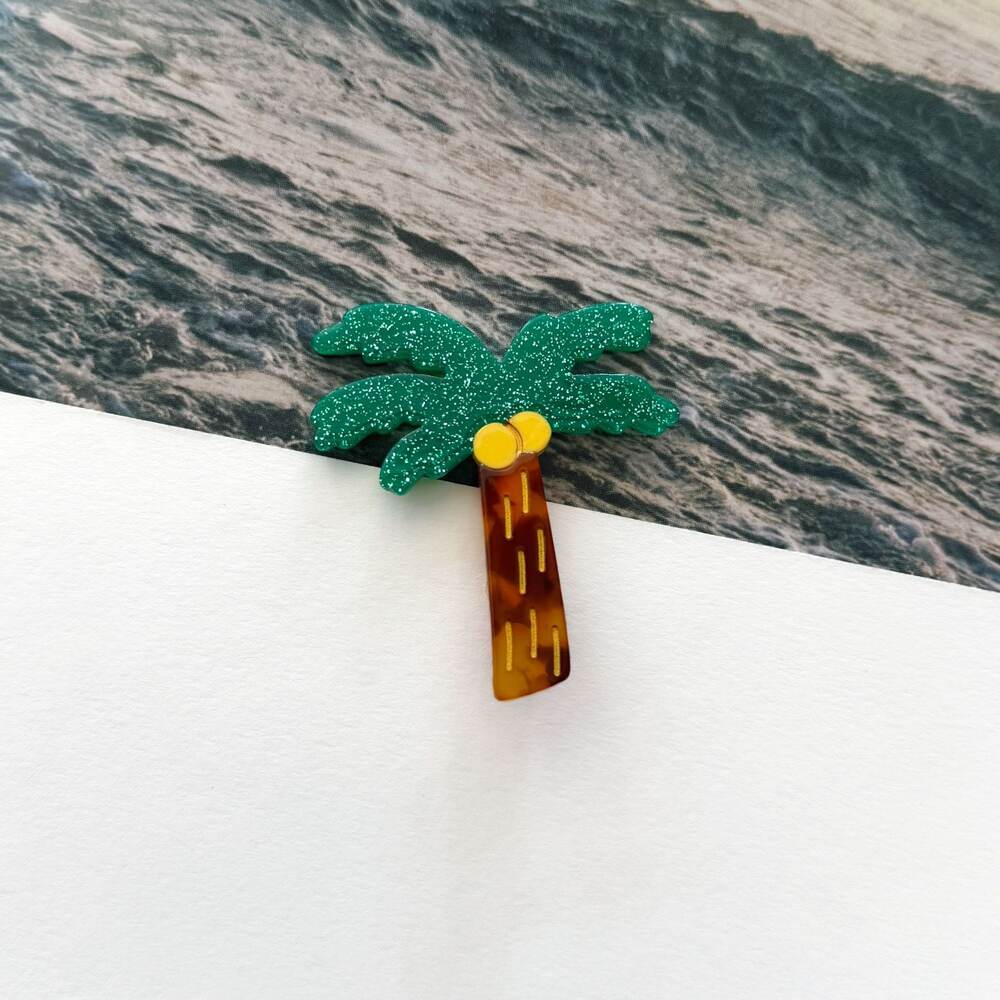 Vacation Coconut Palm Acetate Women's Hair Clips