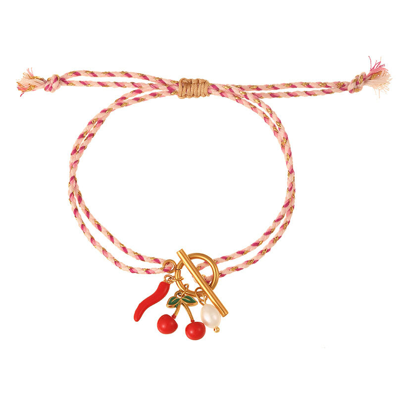 Stainless Steel Waterproof Charms Weave Double-layer Braided Bracelets 