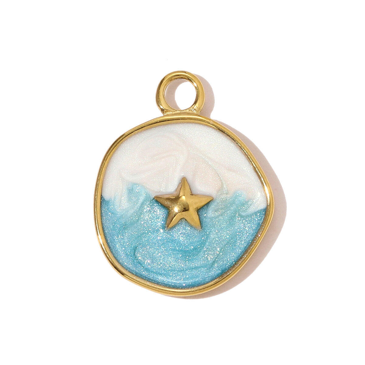 Romantic Heart Flower Titanium Steel Gold Color Women's Pendants 