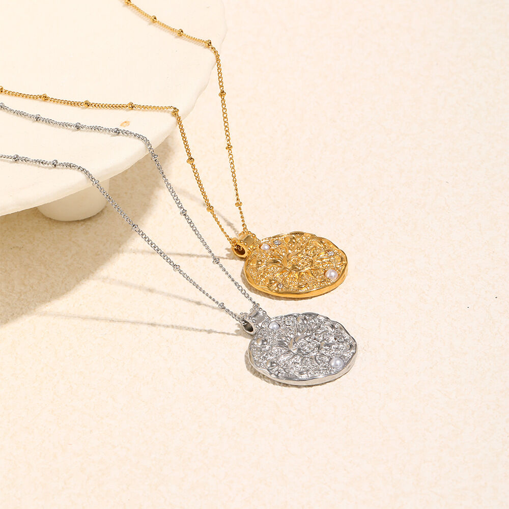 Retro Sun Shape Stainless Steel Waterproof Pendant Necklace