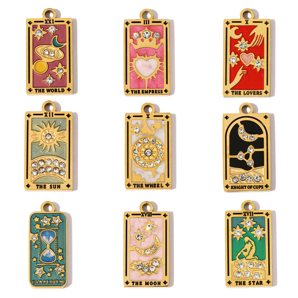 Ornate Tarot Titanium Steel Waterproof&Anti-tarnish Gold Color Women's Pendants h5Picture6