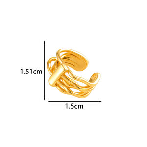Modern Irregular Shape Copper Gold Color Women's Ear Cuffs h5 Picture2