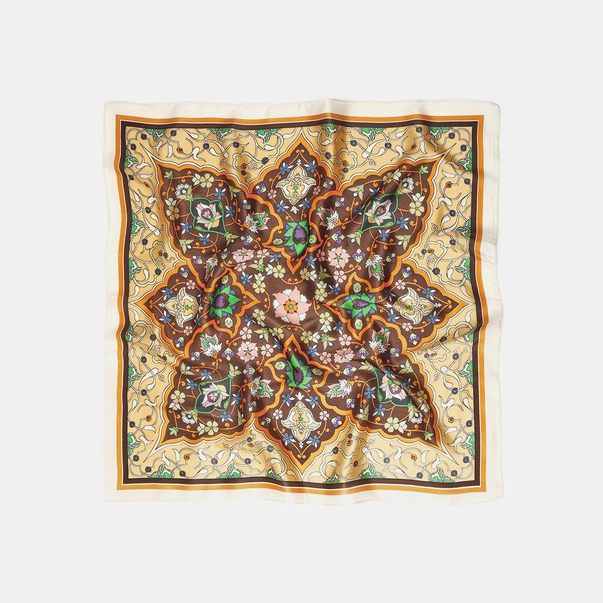 Retro Flower Imitated Silk Fabric Bandana