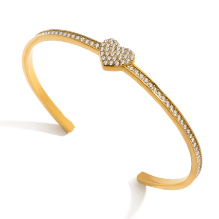Delicate Heart roestvrijstalen waterdichte en aanslagbestendige gouden damesarmband