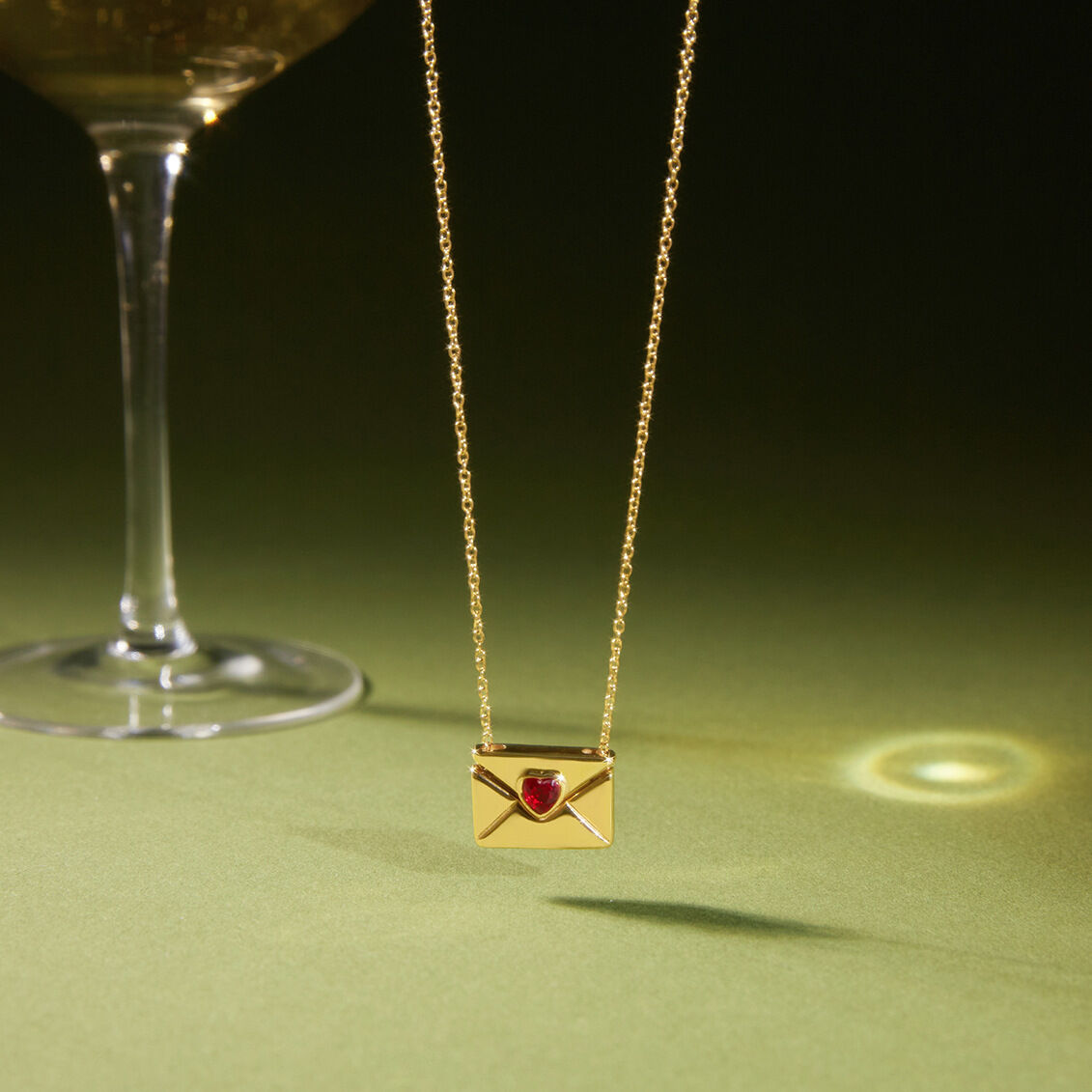 Romantic Love Letter Stainless Steel Waterproof Gold Color Zircon Women's Pendant Necklaces Picture5