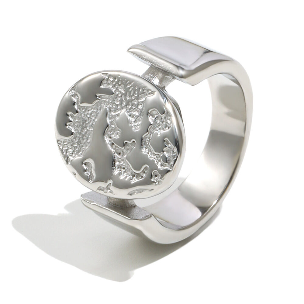Nebula Relief Round Cabochon Ring - Steel/Number 8 Picture9