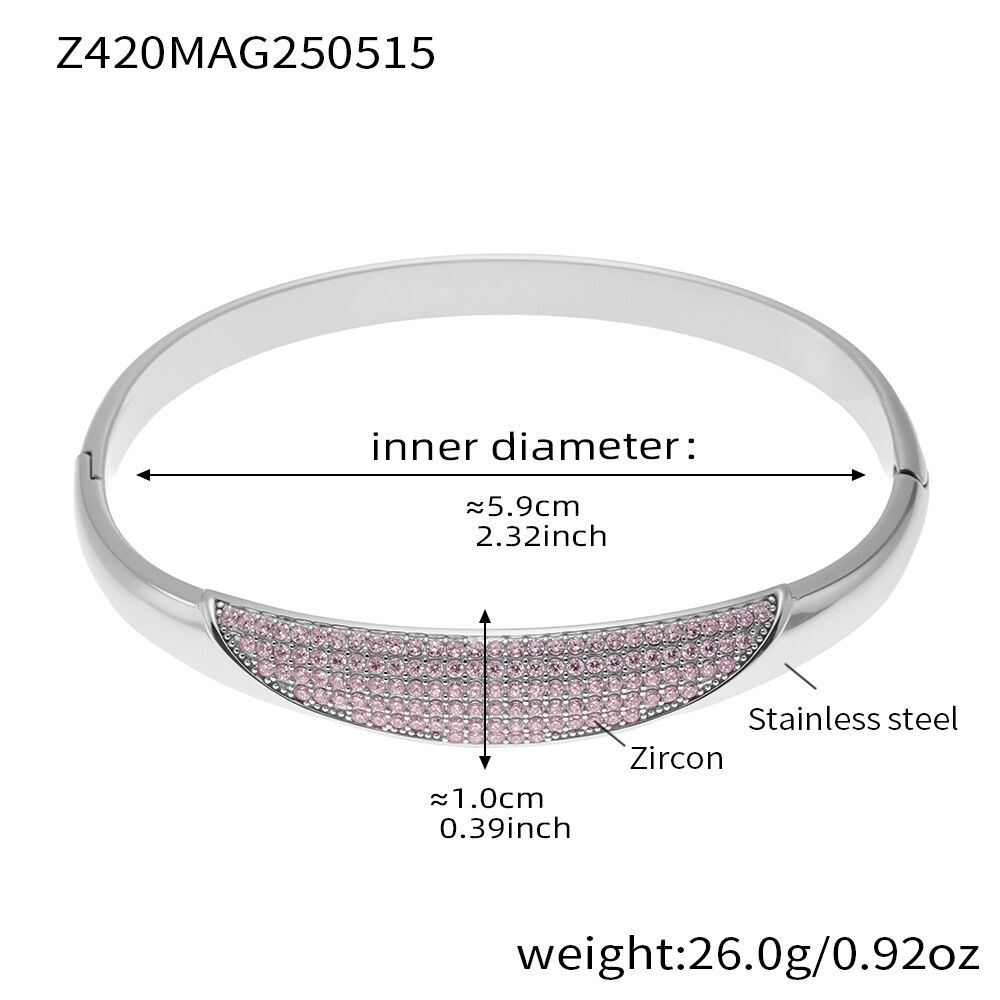Z420 - Steel-Colored Powder Zircon Bracelet Picture6