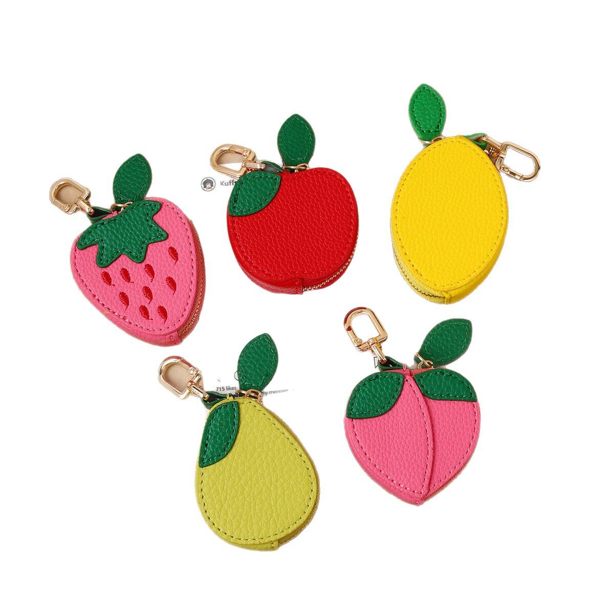Simple Series Niedliche Erdbeer-Taschenanhänger aus PU für Damen h5 Bild5