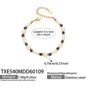 Gorgeous Beads Chain Stainless Steel Gold Color Waterproof&Anti-tarnish Women's Necklaces Sets h5