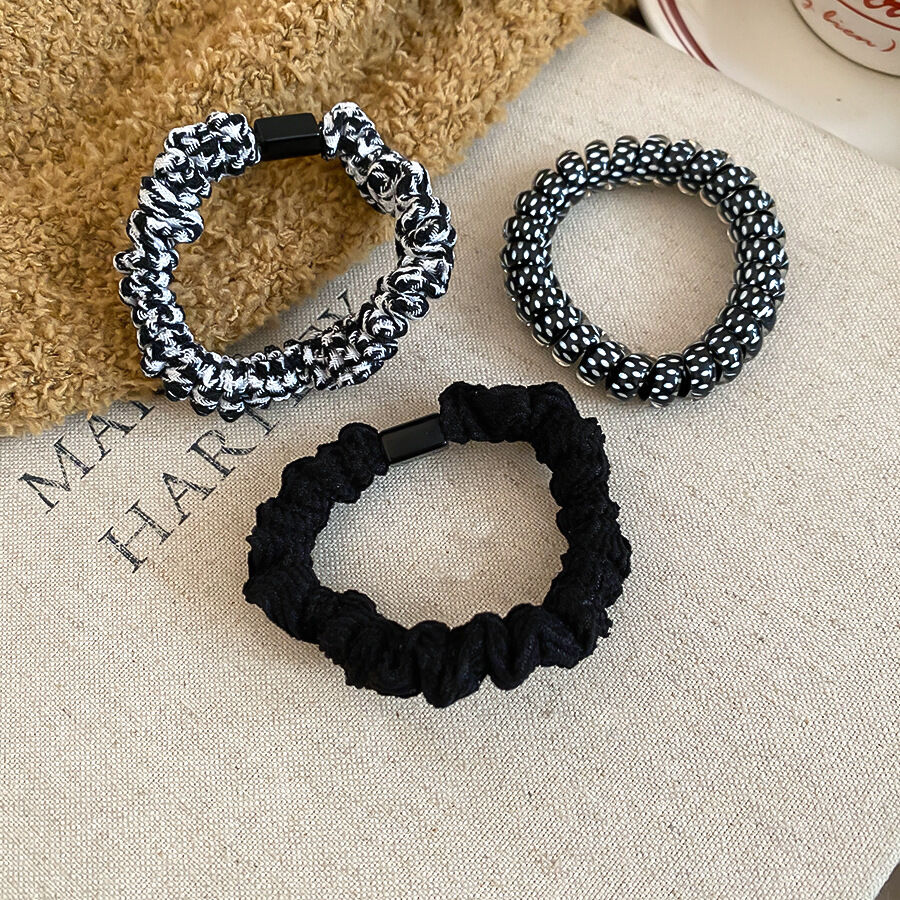 3-pieces Mixed Color Fabric Hair Ties