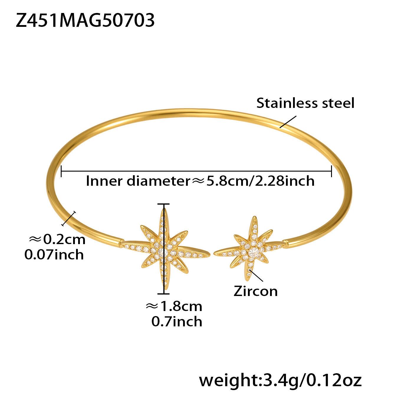 Z451-Gold Zircon Bracelet Picture10